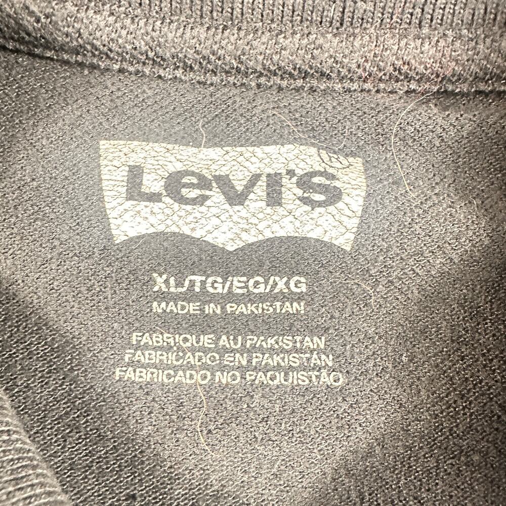 Levi's Housemark Polo Shirt Mens XL Charcoal Gray Red Batwing Logo Short Sleeve - Picture 4 of 7
